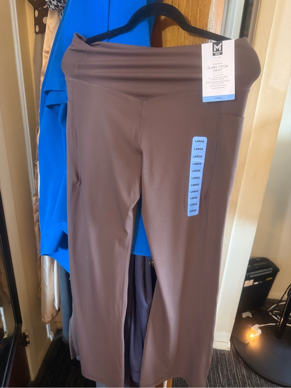Members Mark Flare Yoga Pant - Brown - Size Large